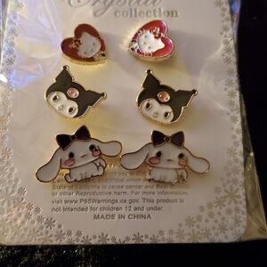 Sanrio Kawaii earring set featuring Hello Kitty